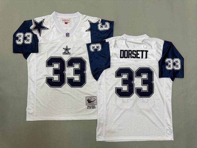 Men 2025 Nike Dallas Cowboys #33 Dorsett White Throwback Limited NFL Jersey 002->dallas cowboys->NFL Jersey